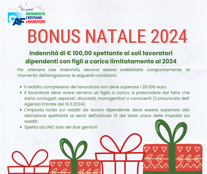 BONUS NATALE 2024